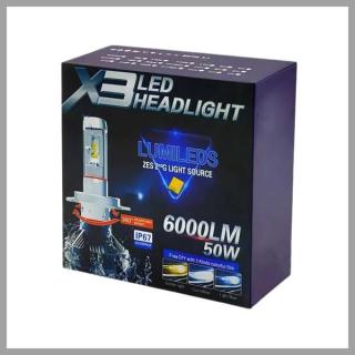 X3 LED Headlight – 6000 lumen, 50W, IP67 vízállóság CD2-X3-H7