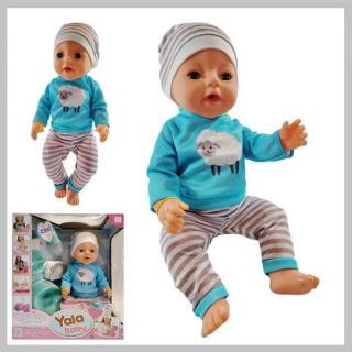 YALA Baby Interaktív baba, pisil, tányér, bili, cumi, pelenka, 45 cm magas, 3 éves kortól BL231J