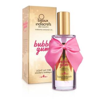 Bijoux Indiscrets Light My Fire Bubblegum Warming Oil - stimuláló, melegítős masszázsolaj (100 ml)