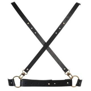 Bijoux Indiscrets Maze X Harness - női testre heylezhető, műbőr hám (fekete)