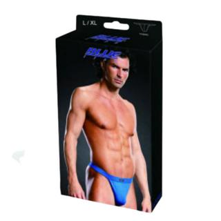 Blue Line Performance Microfiber Thong - szexi férfi alsó (kék)