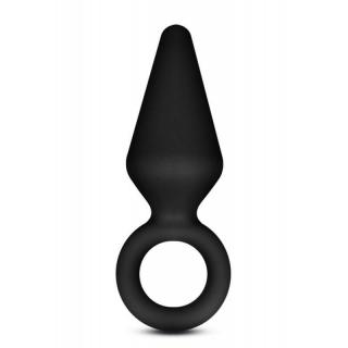 Blush Novelties Anal Adventures Loop Plug - szilikon, vízálló anál dildó - 7,6 cm (fekete)