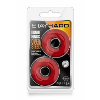 Blush Novelties Stay Hard Donut Rings Oversized - vízálló péniszgyűrű (piros)