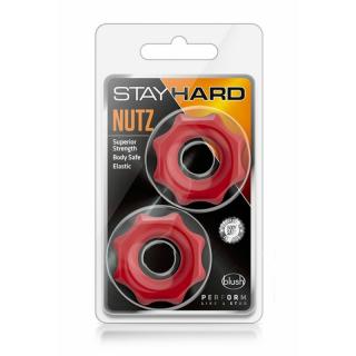Blush Novelties Stay Hard Nutz - vízálló péniszgyűrű (piros)