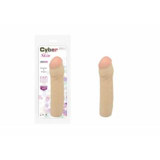 Charmly Toy Cyber Skin Sleeve 8.5" No. 1 - élethű, hosszabbító péniszköpeny - 21,6 cm (testszínű)
