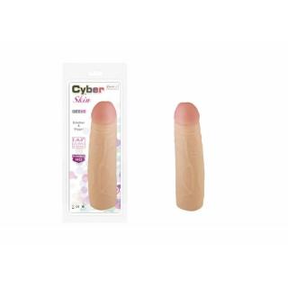 Charmly Toy Cyber Skin Sleeve 8.5" No. 2 - élethű, hosszabbító péniszköpeny - 21,6 cm (testszínű)
