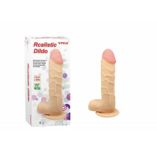 Charmly Toy Realistic Dildo 6" - letapasztható, herés, élethű dildó - 15,2 cm (testszínű)