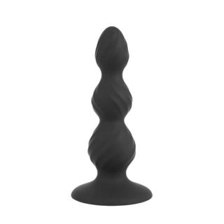 Chisa Novelties 5.5" Anal Control Plug - szilikon, letapasztható, vízálló anál dildó - 14,8 cm (fekete)