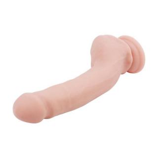 Chisa Novelties Carnal Pleasure - letapasztható, herés, vízálló, élethű dildó - 23,5 cm (testszínű)