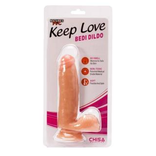 Chisa Novelties Keep Love Bedi Dildo - letapasztható, herés, élethű dildó - 17 cm (testszínű)