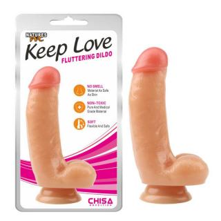 Chisa Novelties Keep Love Fluttering Dildo - letapasztható, herés, vízálló, élethű dildó - 17,2 cm (testszínű)