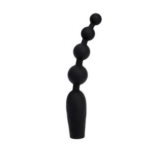 Chisa Novelties Vibrating Anal Bumpy Bead - szilikon, akkus, vízálló, vibrációs anál golyósor - 18,5 cm (fekete)