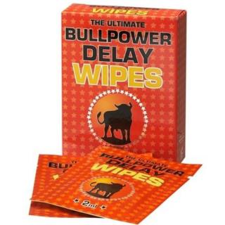 Cobeco Pharma Bull Power Wipes Delay - hűsítő, ejakuláció késleltető törlőkendő (6 x 2 ml)