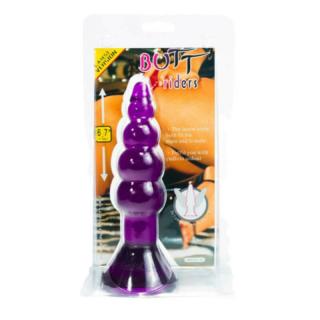Debra Butt Riders - zselés, letapasztható, vízálló anál dildó - 17 cm (lila)