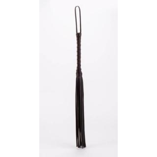 Devil Sticks Calf Leather Handle Saddle Leather Tails - bőr korbács - 60 cm (fekete)