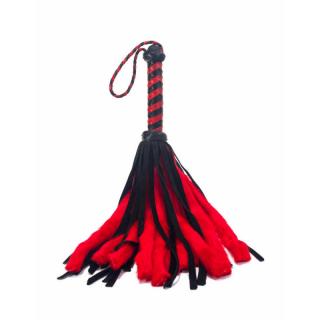 Devil Sticks Mini Flogger 18" - bőr paskoló - 46 cm (piros)