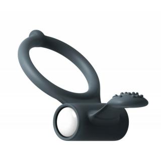 Dorcel Power Clit V2 - szilikon, csiklóizgatós, vízálló, vibrációs péniszgyűrű (fekete)