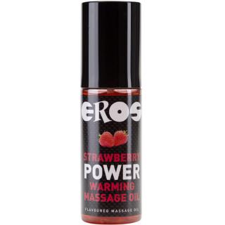 Eros Strawberry Power Warming Massage Oil - melegítős masszázsolaj - eper (100 ml)
