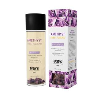 Exsens Organic Massage Oil With Stones Amethyst Sweet Almond - masszázsolaj - mandula (100 ml)