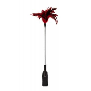 Guilty Pleasure GP Feather Crop - toll lovaglópálca - 52 cm (fekete-piros)