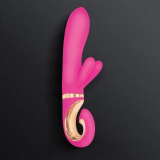 Gvibe Grabbit Mini - akkus, vízálló, G-pontos, csiklókaros, nyuszis vibrátor - 4/19 cm (rózsaszín)