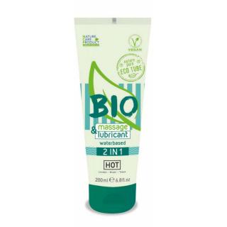 Hot Bio Massage 2 in 1 - vízbázisú síkosító- és masszázs gél (200 ml)