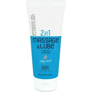 Hot Massage  Glide Gel 2in1 Silky Touch - melegítős masszázsolaj és vízbázisú síkosító gél - selymes (200 ml)