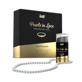 Intt Pearls In Love - stimuláló masszázs gél gyöngy nyaklánccal (15 ml)