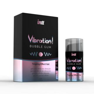 Intt Vibration Bubble Gum - stimuláló, melegítős, vágyfokozó gél - vattacukor (15 ml)