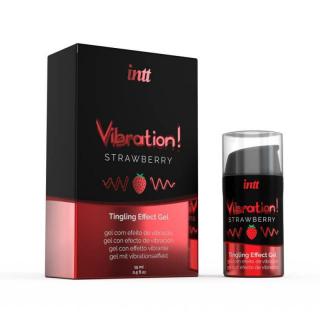 Intt Vibration Strawberry - stimuláló, melegítős, vágyfokozó gél - eper (15 ml)