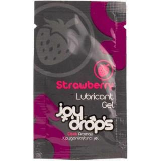 JoyDrops Strawberry - vízbázisú síkosító gél - eper (5 ml)