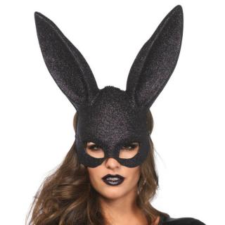 Leg Avenue Glitter Masquerade Rabbit Mask - maszk (fekete)