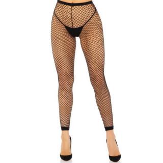 Leg Avenue Industrial Net Footless Tights - szexi harisnya (fekete)
