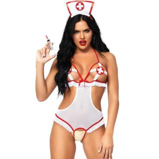 Leg Avenue Roleplay Naughty Nurse - szexi jelmez (fehér)