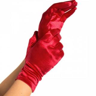 Leg Avenue Wrist Length Satin Gloves - kesztyű (piros)