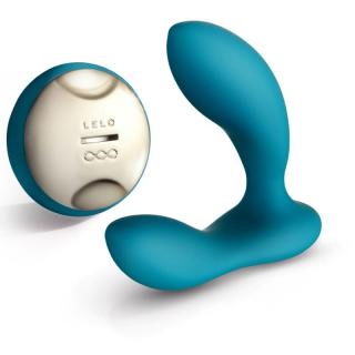 Lelo Hugo - szilikon, akkus, távirányítós, vízálló prosztata vibrátor - 16,8 cm (türkiz)