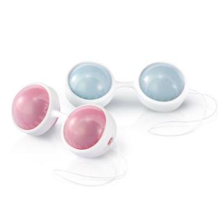 Lelo Luna Beads - szilikon, prémium, vízálló gésagolyó - 8,9 cm - 2 x 2 db (kék-rózsaszín)