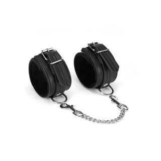 Liebe Seele Black Bond Ankle Cuffs - bőr bilincs (ezüst-fekete)