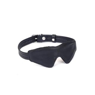 Liebe Seele Black Bond Blindfold - bőr szemmaszk (ezüst-fekete)