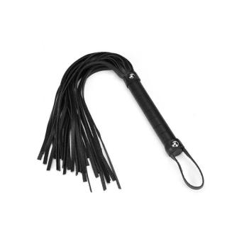 Liebe Seele Black Bond Flogger - bőr korbács - 44 cm (fekete)