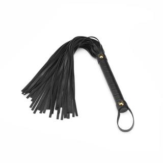 Liebe Seele Black Organosilicon Flogger - műbőr korbács - 44 cm (fekete)