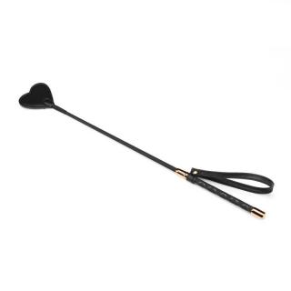 Liebe Seele Black Organosilicon Riding Crop - fém lovaglópálca - 55 cm (fekete-arany)