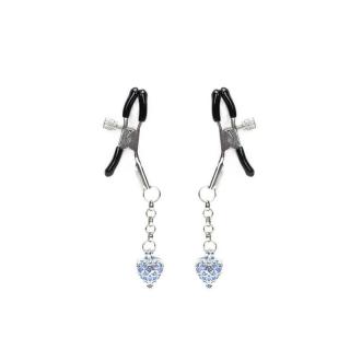Liebe Seele Glow-In-Dark Nipple Clamps - fém mellcsipesz (ezüst-fekete-kék)