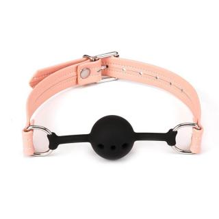 Liebe Seele Pink Organosilicon Ball Gag - fém szájpeckelő (ezüst-rózsaszín-fekete)