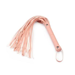 Liebe Seele Pink Organosilicon Flogger - műbőr korbács - 44 cm (rózsaszín)