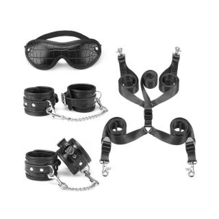 Liebe Seele Underbed Mattress Restraint Kit - BDSM szett (fekete-ezüst)