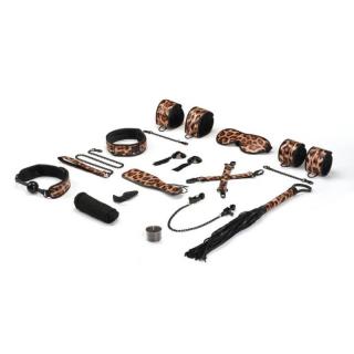 Liebe Seele Vivid Hyo Leopard Print Soft Bondage Kit - BDSM szett - 13 darabos (fekete-többszínű)