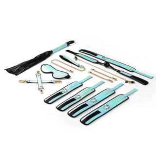Liebe Seele Vivid Sorairo Glossy Blue Soft Bondage Kit - BDSM szett - 8 darabos (arany-fekete-kék)