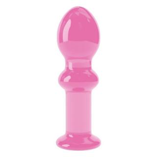 Lovetoy 4.5" Glass Romance - vízálló, üveg anál dildó - 11,5 cm (rózsaszín)
