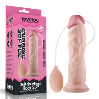 Lovetoy 8.5" Soft Ejaculation Cock - letapasztható, élethű dildó - 21,6 cm (testszínű)